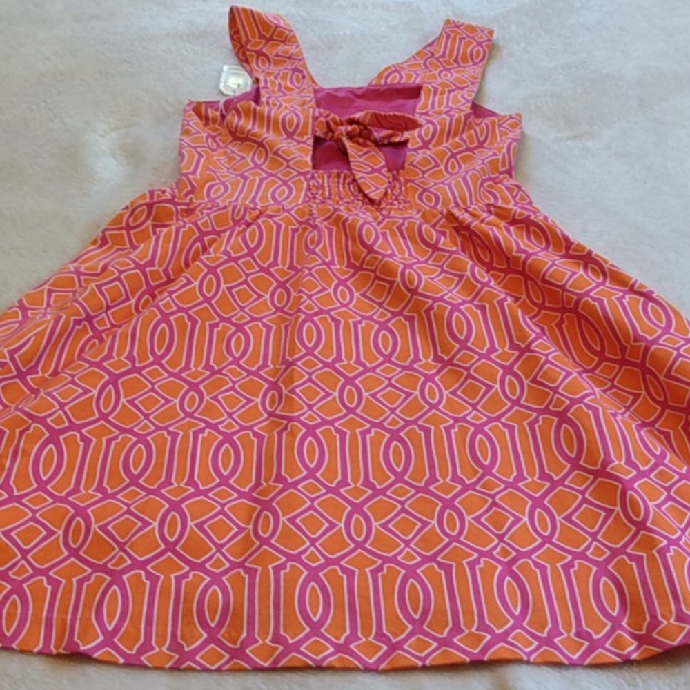 NWT MudPie Pink & Orange Open Back Charlotte Dress - Picture 10 of 10